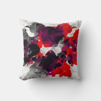 Abstract floral design - red and purple over white
