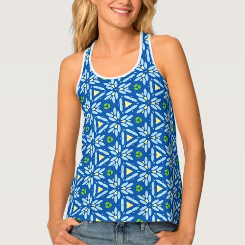 Abstract Floral Design Tank Top