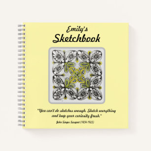 Abstract Floral Doodle Customizable Sketch Notebook