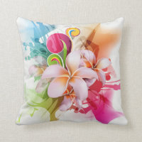 Abstract Floral Fashion Throw Pillow