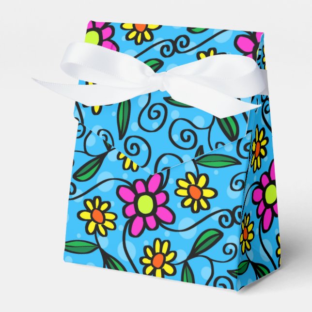 Abstract Floral Favor Box (Front Side)