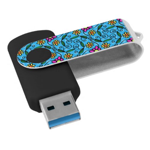 Abstract Floral Flash Drive