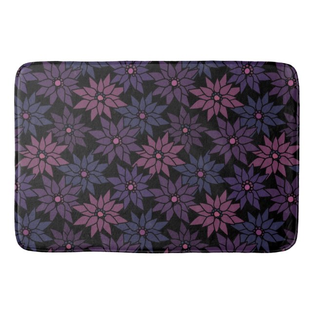 Abstract floral flowers romantic pattern cartoon r bath mat (Front)