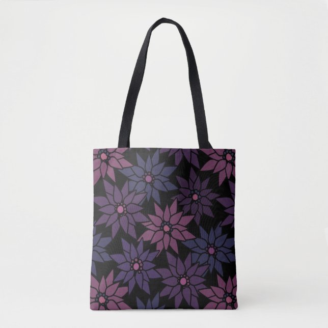 Abstract floral flowers romantic pattern cartoon r tote bag (Front)
