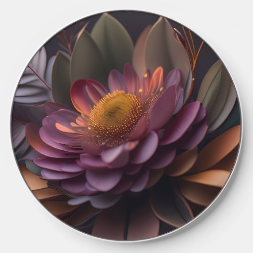 Abstract Floral Fusion Wirless Charger Pad 
