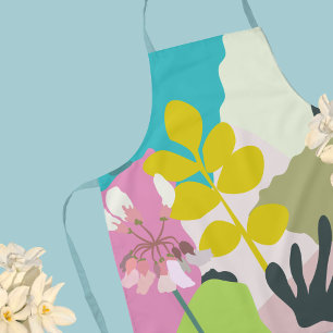  Abstract Floral Garden Color Blocks Florist  Apron