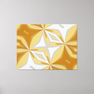 Abstract Floral Gold and Greyish Silver Abstract Canvas Print