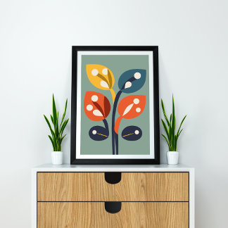 Abstract Floral Harmony A Fusion of Colors Poster