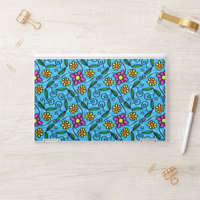 Abstract Floral HP Laptop Skin (Desk)