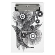 Abstract Floral Ink Dandelion Botanical Line Art M