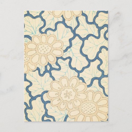 Abstract Floral Japanese Design Postcard