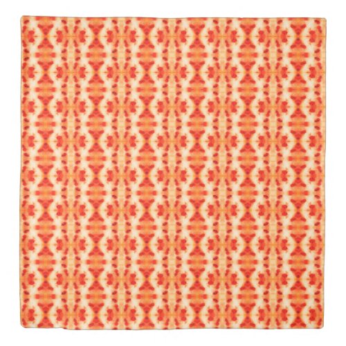 Abstract Floral Kaleidoscope Petals Red Orange Duvet Cover