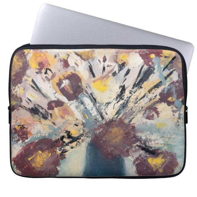 Abstract Floral Laptop Case (Front)