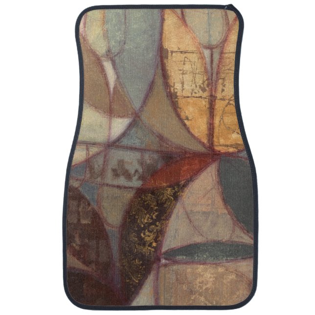 Abstract Floral Leaf Painting by Norman Wyatt Car Mat (Front)