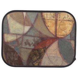 Abstract Floral Leaf Painting by Norman Wyatt Car Mat