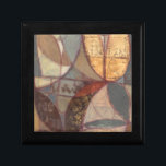 Abstract Floral Leaf Painting by Norman Wyatt Jewelry Box<br><div class="desc">Abstract floral leaf patterns populate this painting by Norman Wyatt. The dark coloring of the piece helps the gilded portions pop even more,  adding life to the work. This would make a great gift for someone who loves contemporary art!</div>