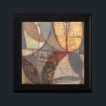 Abstract Floral Leaf Painting by Norman Wyatt Jewelry Box<br><div class="desc">Abstract floral leaf patterns populate this painting by Norman Wyatt. The dark coloring of the piece helps the gilded portions pop even more,  adding life to the work. This would make a great gift for someone who loves contemporary art!</div>