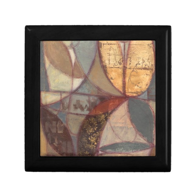Abstract Floral Leaf Painting by Norman Wyatt Jewelry Box (Front)