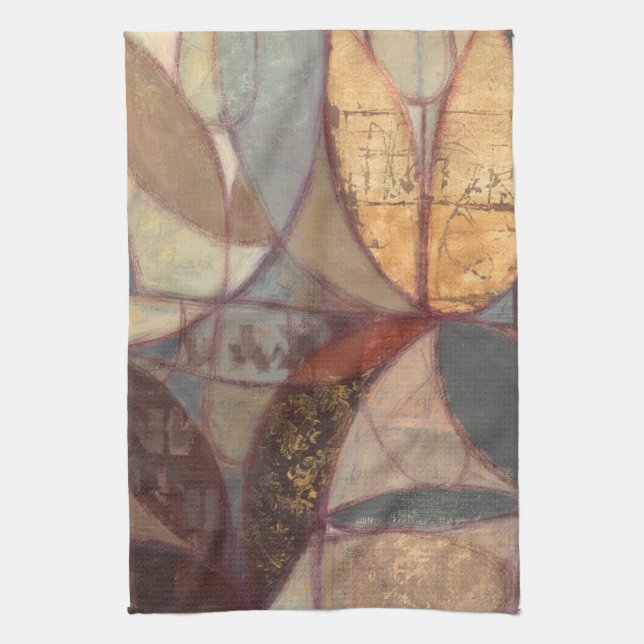 Abstract Floral Leaf Painting by Norman Wyatt Kitchen Towel (Vertical)