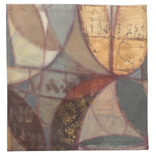 Abstract Floral Leaf Painting by Norman Wyatt Napkin