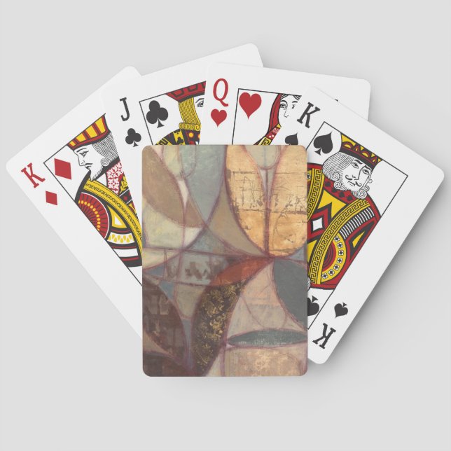 Abstract Floral Leaf Painting by Norman Wyatt Poker Cards (Back)