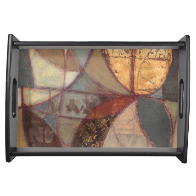 Abstract Floral Leaf Painting by Norman Wyatt Serving Tray (Front)