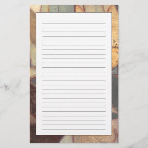 Abstract Floral Leaf Painting by Norman Wyatt Stationery