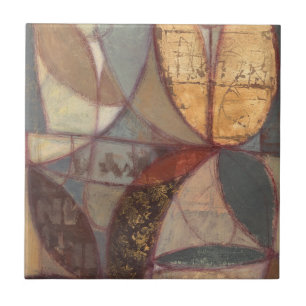 Abstract Floral Leaf Painting by Norman Wyatt Tile