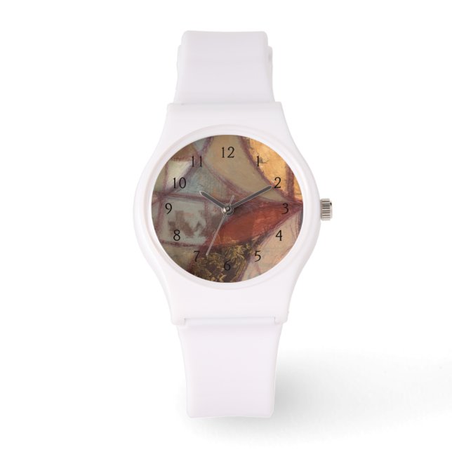 Abstract Floral Leaf Painting by Norman Wyatt Watch (Front)