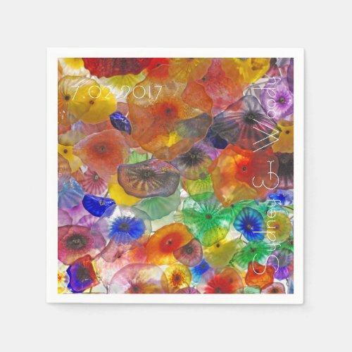 Abstract Floral Lights Paper Napkins