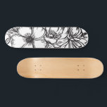 Abstract floral line drawing skateboard<br><div class="desc">Abstract floral line drawing</div>