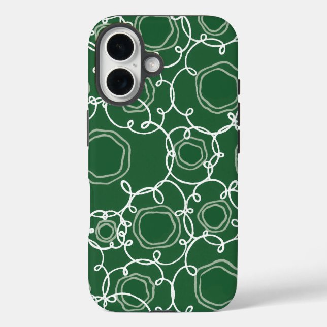 Abstract Floral Matrix (Dark Green) Fine Art Case-Mate iPhone Case (Back)