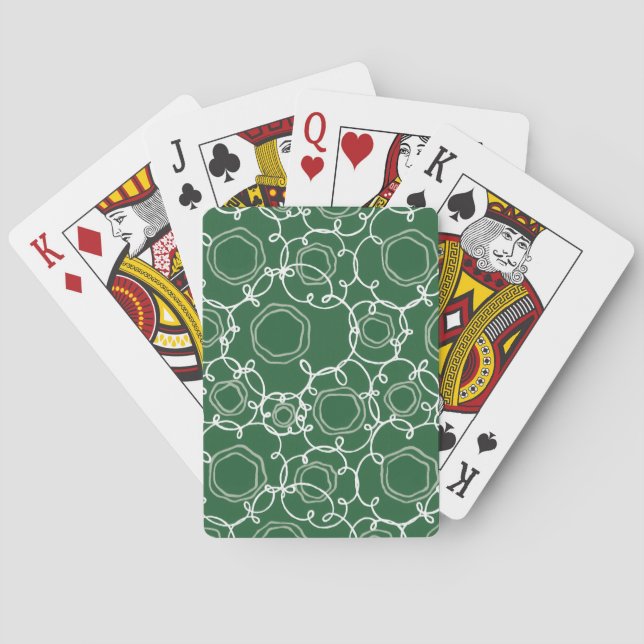 Abstract Floral Matrix (Dark Green) Fine Art Poker Cards (Back)