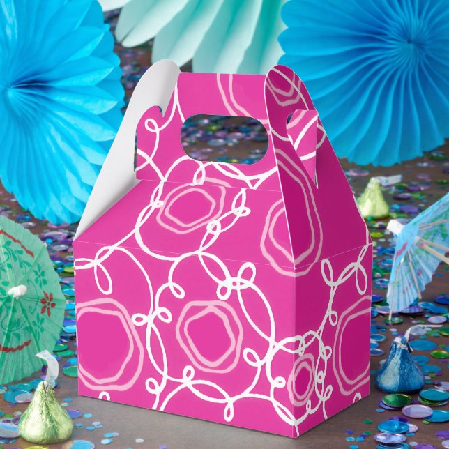 Abstract Floral Matrix (Hot Pink) Fine Art Favor Boxes (Party)