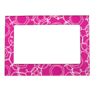 Abstract Floral Matrix (Hot Pink) Fine Art Magnetic Frame