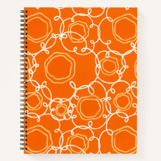ABSTRACT FLORAL MATRIX IN ORANGE NOTEBOOK