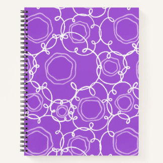 ABSTRACT FLORAL MATRIX IN PURPLE NOTEBOOK
