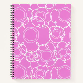 ABSTRACT FLORAL MATRIX IN SOFT PINK NOTEBOOK