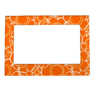 Abstract Floral Matrix (Orange) Fine Art Magnetic Frame