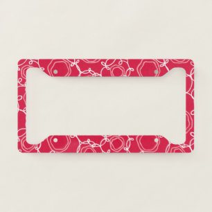 Abstract Floral Matrix (Red) Fine Art License Plate Frame