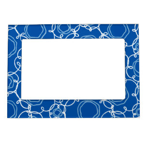 Abstract Floral Matrix (Royal Blue) Fine Art Magnetic Frame