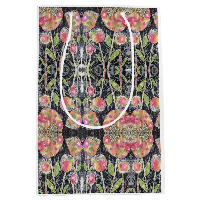 Abstract Floral Medium Gift Bag (Front)