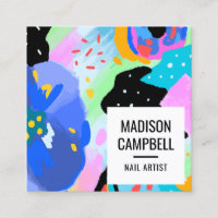 Abstract floral nail artist salon brushstrokes art