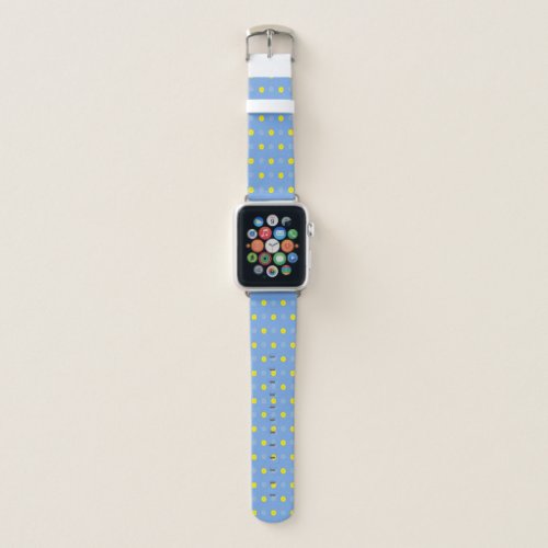 Abstract Floral of Yellow Gerberas on Baby Blue Apple Watch Band