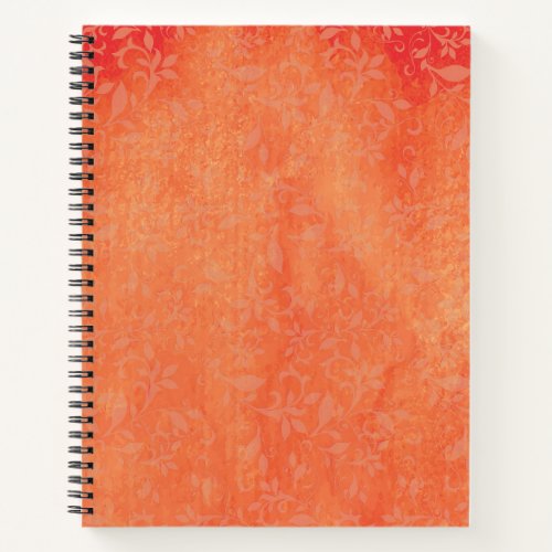 Abstract Floral on Orange Stains Background Notebook
