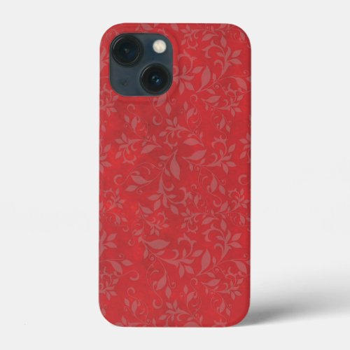 Abstract Floral on Red Stains Background iPhone 13 Mini Case