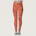 Abstract Floral Orange Purple Chic Leggings<br><div class="desc">Complete your outfit in the fall or anytime with these chic floral abstract leggings.  Orange and purples make fall,  spring,  and summer seasons fun and will bring a punch of color to the winter.</div>
