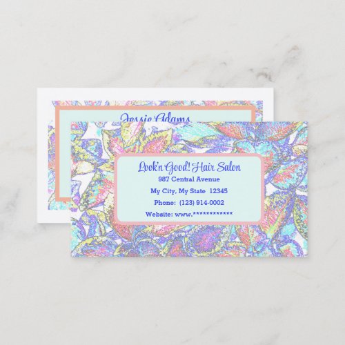 Abstract Floral Pastel ColorsCustomizable Business Card