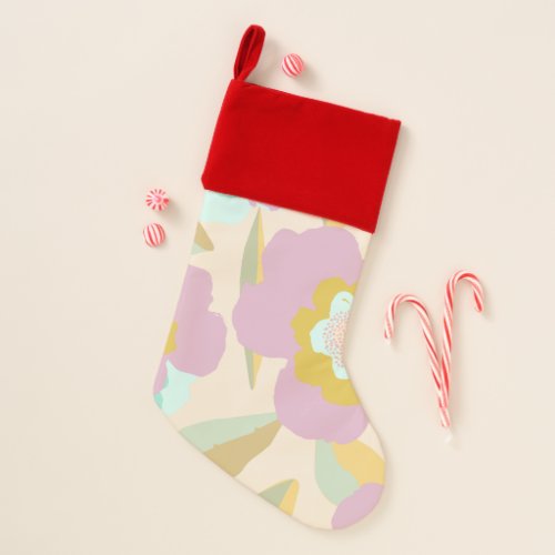 Abstract Floral Pastel Lilac Pattern Christmas Stocking