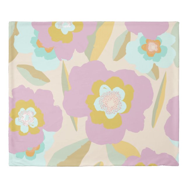 Abstract Floral Pastel Lilac Pattern Duvet Cover (Front)